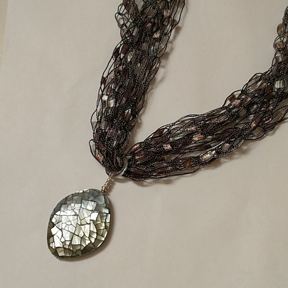 Hand Crocheted Ladder Ribbon Necklace! - Picture 5 of 7